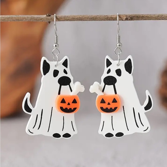 Whimsy_and_Rose Jewelry - Ghost Costume Dog With Bone
